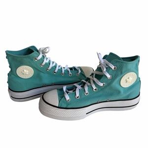 EUC Converse Women's 9.5 Teal Green High-Top Canvas Sneakers